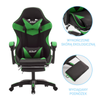 Fotel dla gracza gamingowy biurowy ergonomiczny z podnóżkiem krzesło obrotowe zielono-czarny Sienna