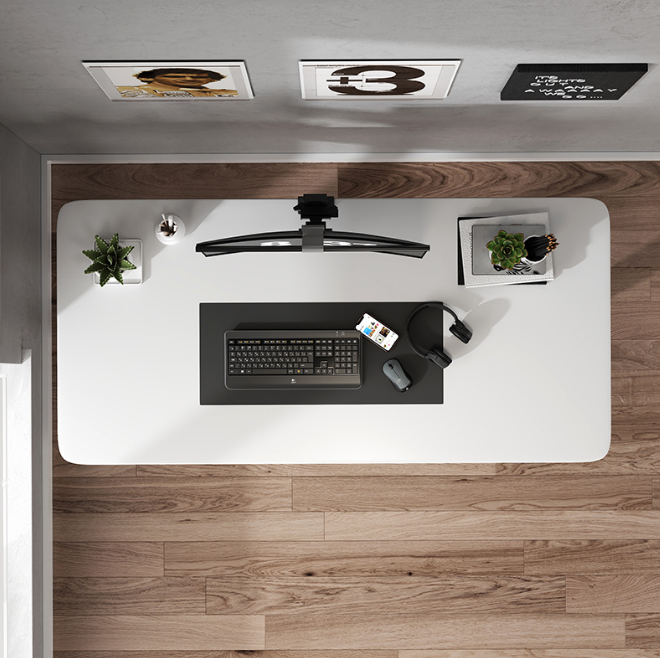 Biurko dla gracza komputerowe gamingowe elektryczne z regulacją wysokości 120x60 białe Atena