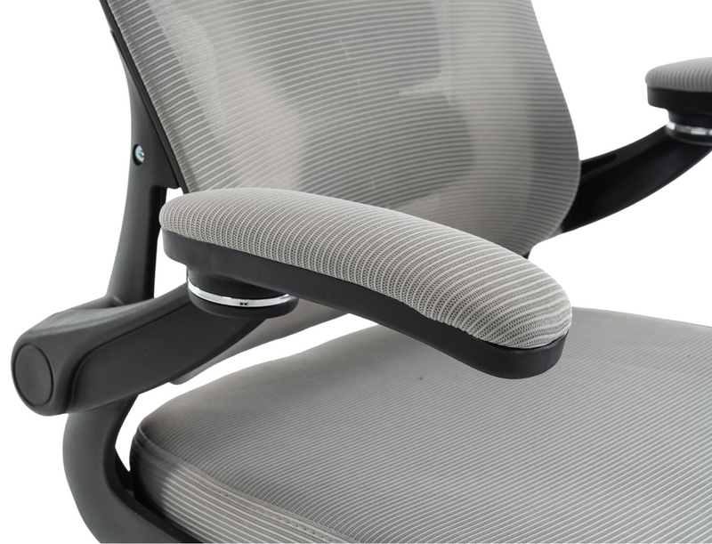Fotel biurowy ergonomiczny obrotowy siateczkowy bujany krzesło szary Prime