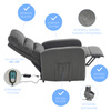 Fotel rozkładany wypoczynkowy relaksacyjny szary Ohio
