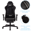 Fotel dla gracza gamingowy ergonomiczny krzesło biurowe z podnóżkiem czarny Corpo