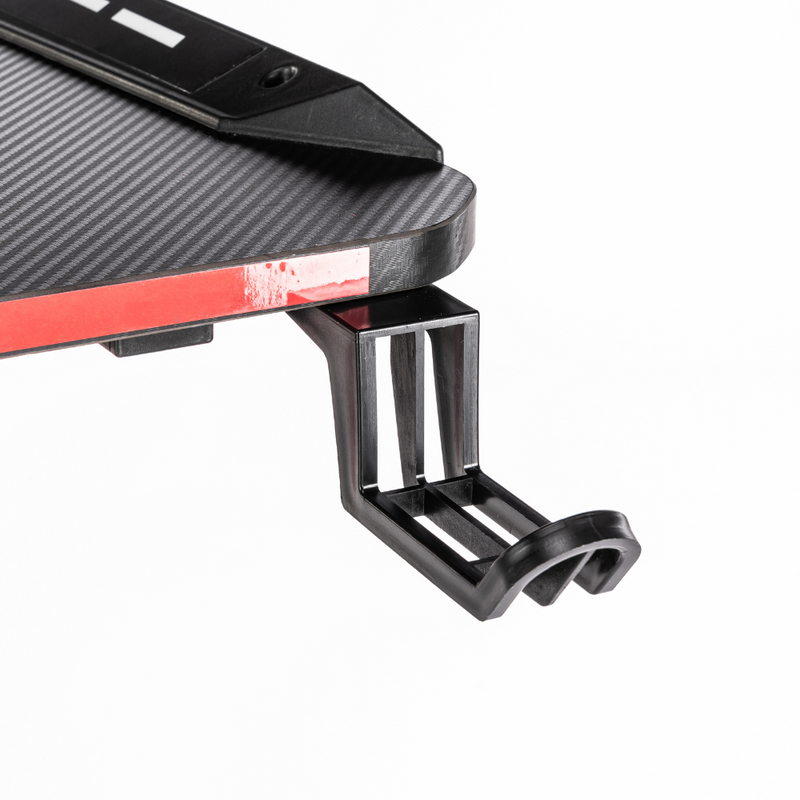 Biurko dla gracza komputerowe gamingowe z podświetleniem LED 120x60 czarno-czerwone Hermes