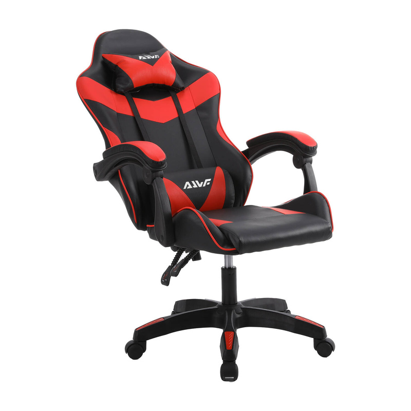 Fotel dla gracza gamingowy krzesło kubełkowy mocny ergonomiczny biurowy czarno-czerwony Milan