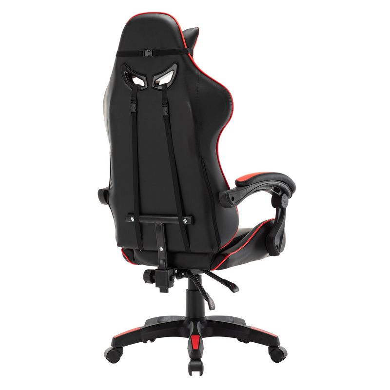 Fotel gramingowy krzesło dla gracza biurowy kubełkowy obrotowy czarno-czerwony Vito