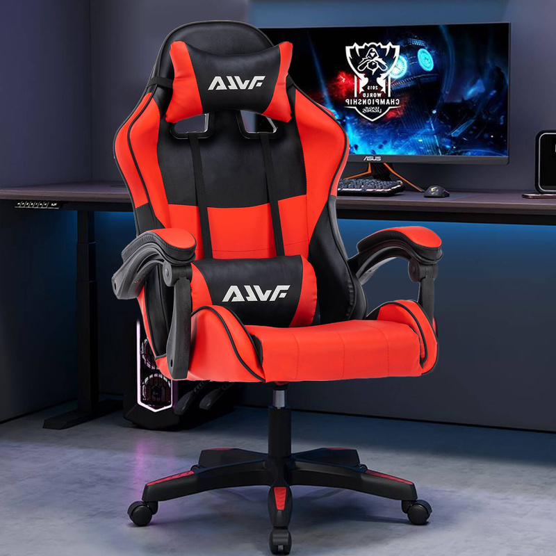 Fotel dla gracza gamingowy kubełkowy krzesło obrotowy czarno-czerwony Prince