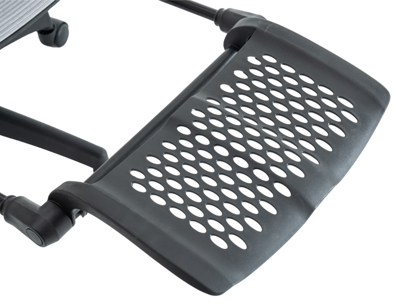 Fotel biurowy z podnóżkiem ergonomiczny obrotowy regulowany siateczkowy krzesło szaro-czarny Future