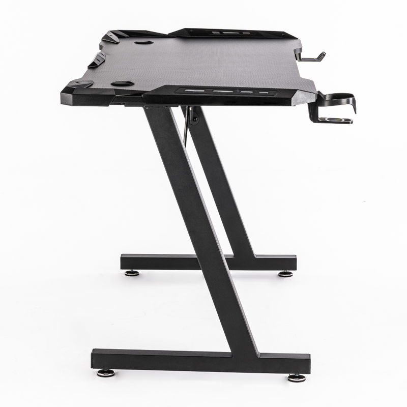 Biurko dla gracza komputerowe gamingowe LED 120x60 czarne Apollo