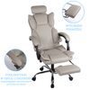 Fotel ergonomiczny biurowy obrotowy z podnóżkiem do biurka Khaki biały Office