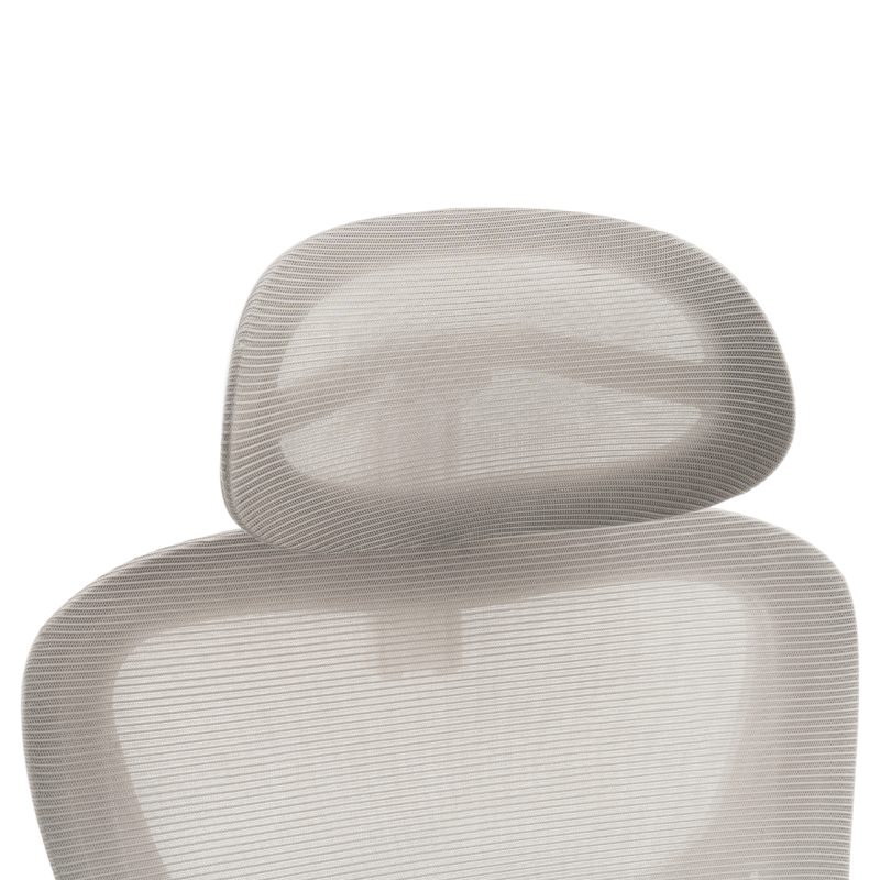 Fotel biurowy ergonomiczny obrotowy siateczkowy bujany krzesło szaro-biały Prime