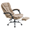 Fotel biurowy materiałowy ergonomiczny obrotowy bujany krzesło z podnóżkiem beżowy Comfort