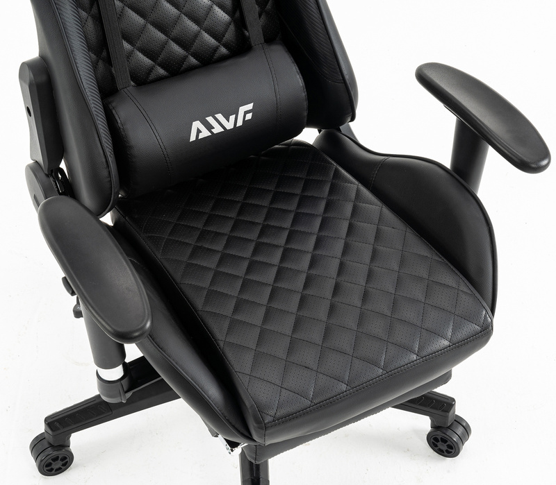 Fotel dla gracza gamingowy ergonomiczny krzesło z podnóżkiem czarny Zeus Carbon