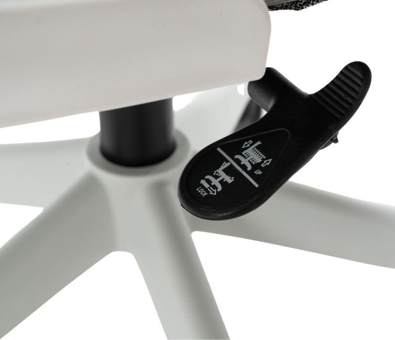 Fotel biurowy ergonomiczny obrotowy siateczkowy bujany krzesło szaro-biały Prime