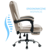 Fotel biurowy ergonomiczny obrotowy bujany krzesło z podnóżkiem ekoskóra beżowy Comfort