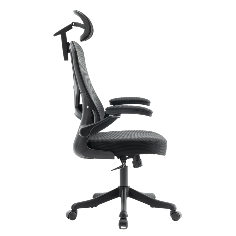 Fotel biurowy ergonomiczny obrotowy siateczkowy bujany krzesło czarny Prime