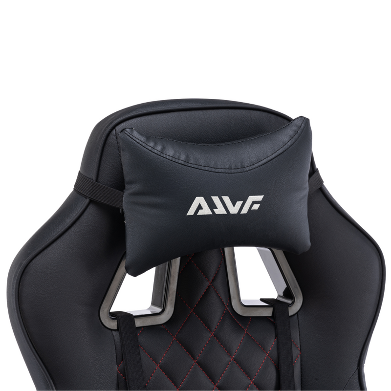 Fotel gamingowy z podnóżkiem ekoskóra krzesło dla gracza biurowy ergonomiczny czarny Champion