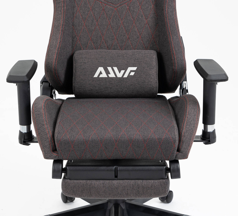 Fotel dla gracza gamingowy kubełkowy materiałowy ergonomiczny krzesło z podnóżkiem brązowy Modern