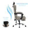 Fotel ergonomiczny biurowy obrotowy z podnóżkiem do biurka szary Office