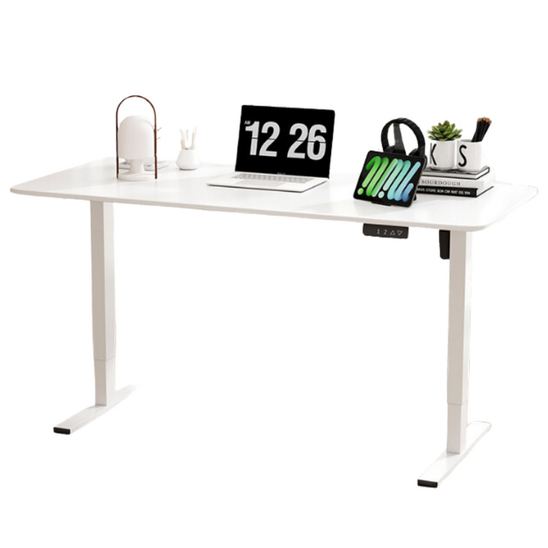 Biurko dla gracza komputerowe gamingowe elektryczne z regulacją wysokości 120x60 białe Atena