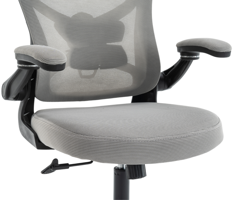 Fotel biurowy ergonomiczny obrotowy siateczkowy bujany krzesło szary Prime