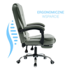 Fotel biurowy ergonomiczny obrotowy bujany krzesło z podnóżkiem ekoskóra szary Comfort