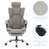 Fotel ergonomiczny biurowy obrotowy z podnóżkiem do biurka szary Office