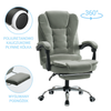Fotel biurowy ergonomiczny obrotowy bujany krzesło z podnóżkiem ekoskóra szary Comfort