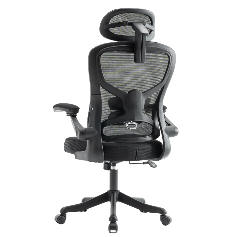 Fotel biurowy ergonomiczny obrotowy siateczkowy bujany krzesło czarny Prime