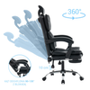 Fotel biurowy ergonomiczny obrotowy krzesło z podnóżkiem czarny Office