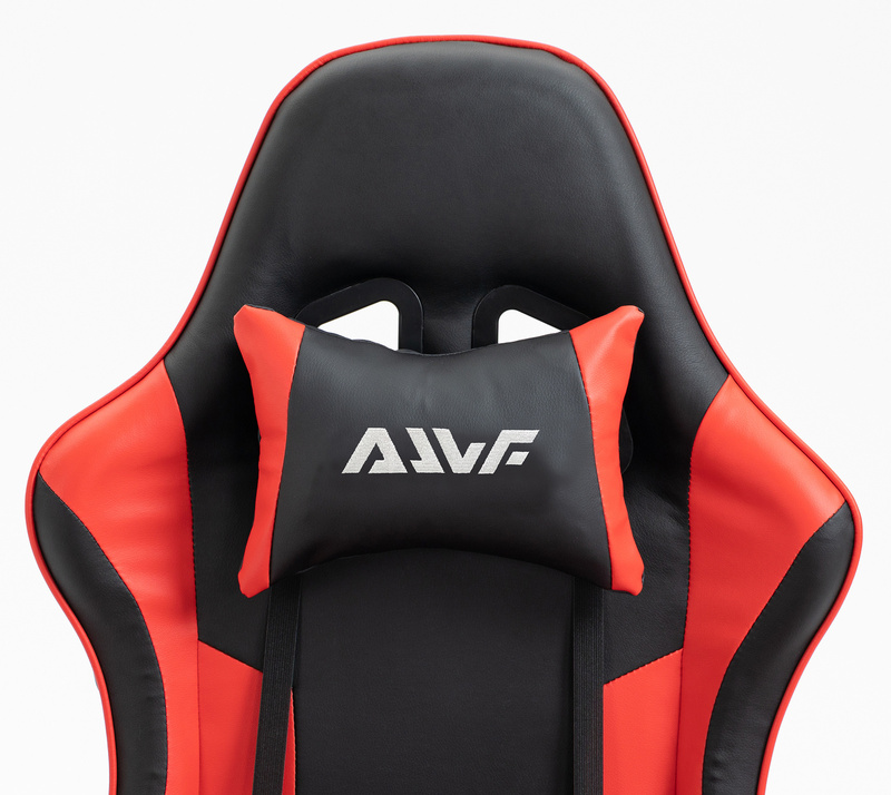 Fotel dla gracza ergonomiczny gamingowy obrotowy krzesło z podnóżkiem czerwono-czarny Boss