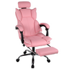 Fotel biurowy ergonomiczny obrotowy krzesło do biurka z podnóżkiem różowy Office