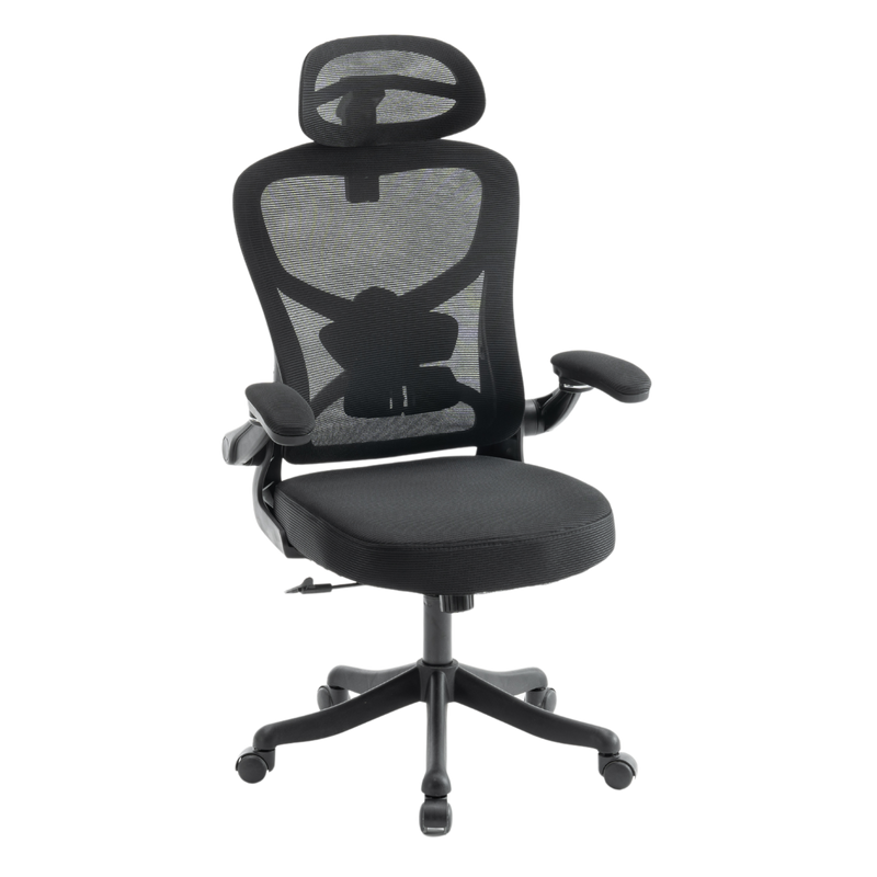 Fotel biurowy ergonomiczny obrotowy siateczkowy bujany krzesło czarny Prime