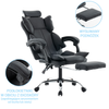 Fotel biurowy ergonomiczny obrotowy krzesło z podnóżkiem czarny Office