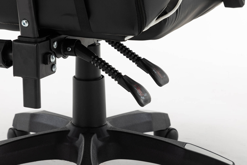 Fotel gamingowy krzesło dla gracza kubełkowy biurowy obrotowy czarno-biały Vito