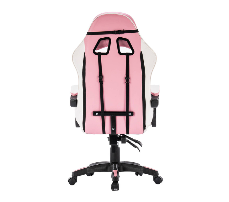 Fotel dla gracza gamingowy krzesło obrotowe biurowe biało-różowy Queen
