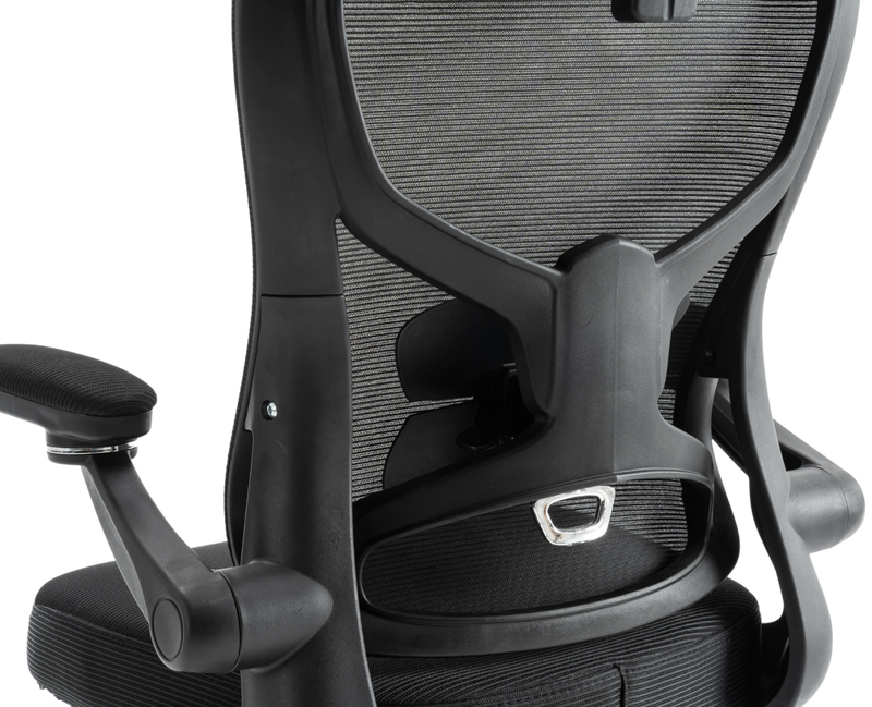 Fotel biurowy ergonomiczny obrotowy siateczkowy bujany krzesło czarny Prime