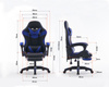 Fotel gamingowy z podnóżkiem krzesło dla gracza biurowy ergonomiczny czarno-niebieski Sienna