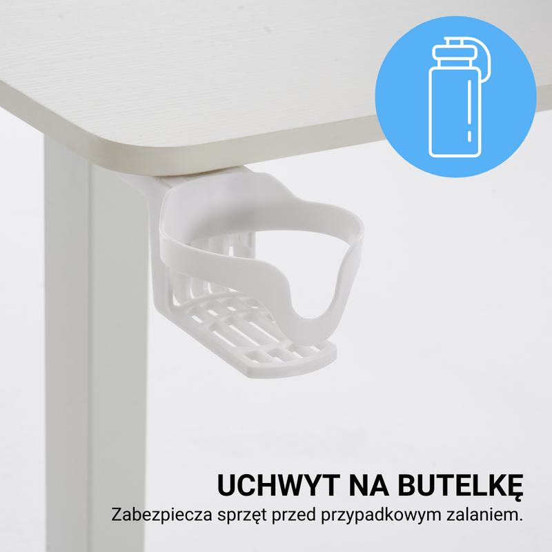 Biurko dla gracza komputerowe gamingowe elektryczne z regulacją wysokości 120x60 białe Atena