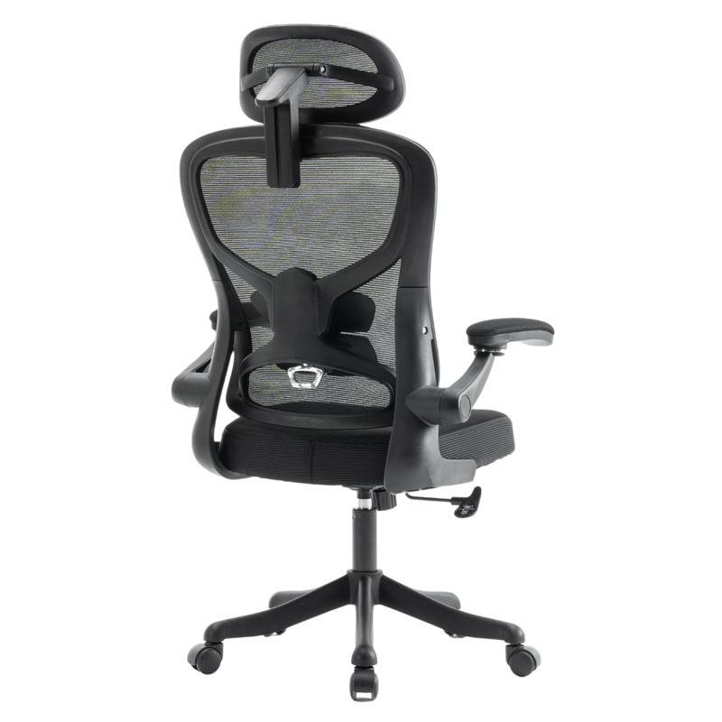 Fotel biurowy ergonomiczny obrotowy siateczkowy bujany krzesło czarny Prime