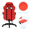 Fotel gamingowy z podnóżkiem ekoskóra krzesło dla gracza biurowy ergonomiczny czerwony Champion