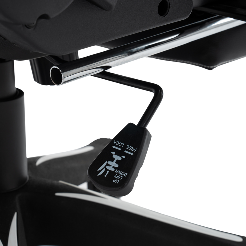 Fotel dla gracza gamingowy ergonomiczny krzesło z podnóżkiem biało-czarny Cyber