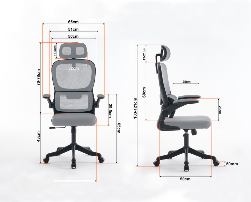 Fotel biurowy ergonomiczny obrotowy siateczkowy bujany szaro-czarny Classic