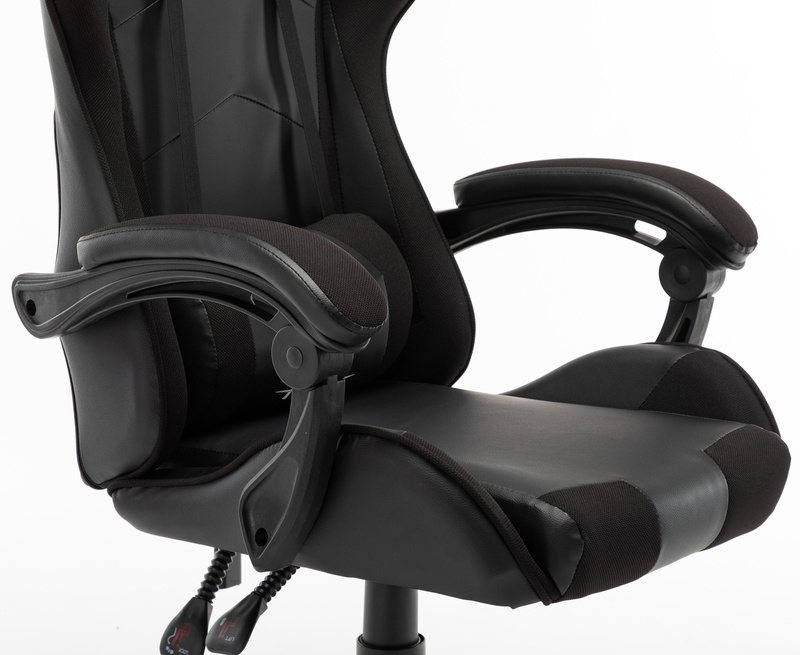 Fotel biurowy dla gracza gamingowy krzesło kubełkowe obrotowy czarny Vito