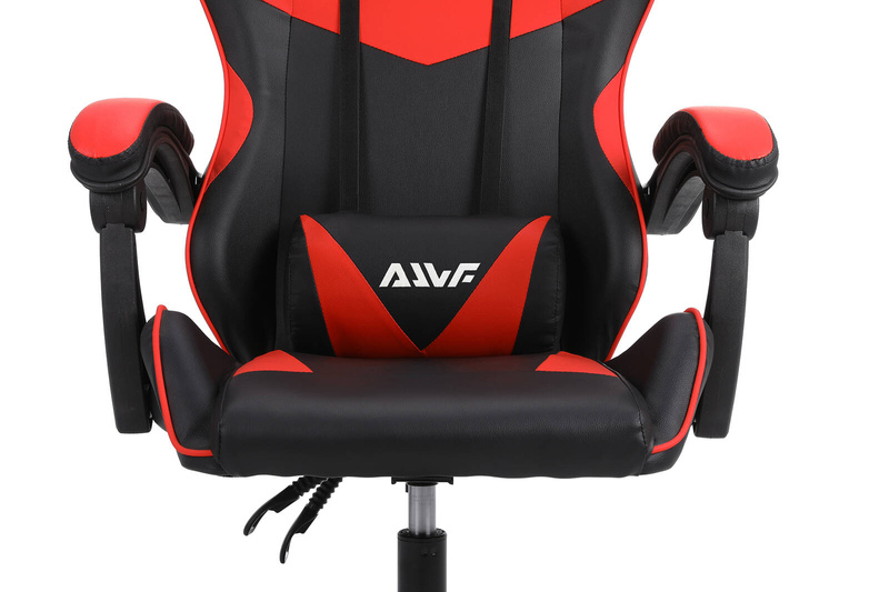 Fotel dla gracza gamingowy krzesło kubełkowy mocny ergonomiczny biurowy czarno-czerwony Milan