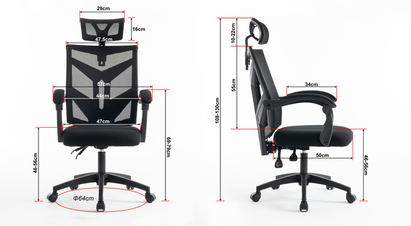 Fotel biurowy ergonomiczny obrotowy siateczkowy mesh krzesło czarny Nexus