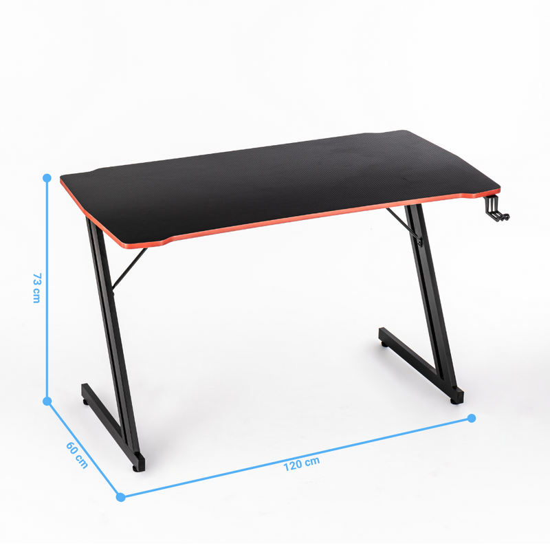 Biurko dla gracza komputerowe gamingowe 120x60 czarno-czerwone Ares