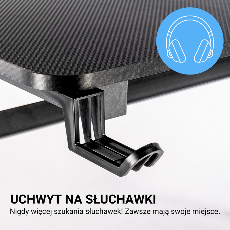 Biurko dla gracza komputerowe gamingowe 120x60 czarne Artemis