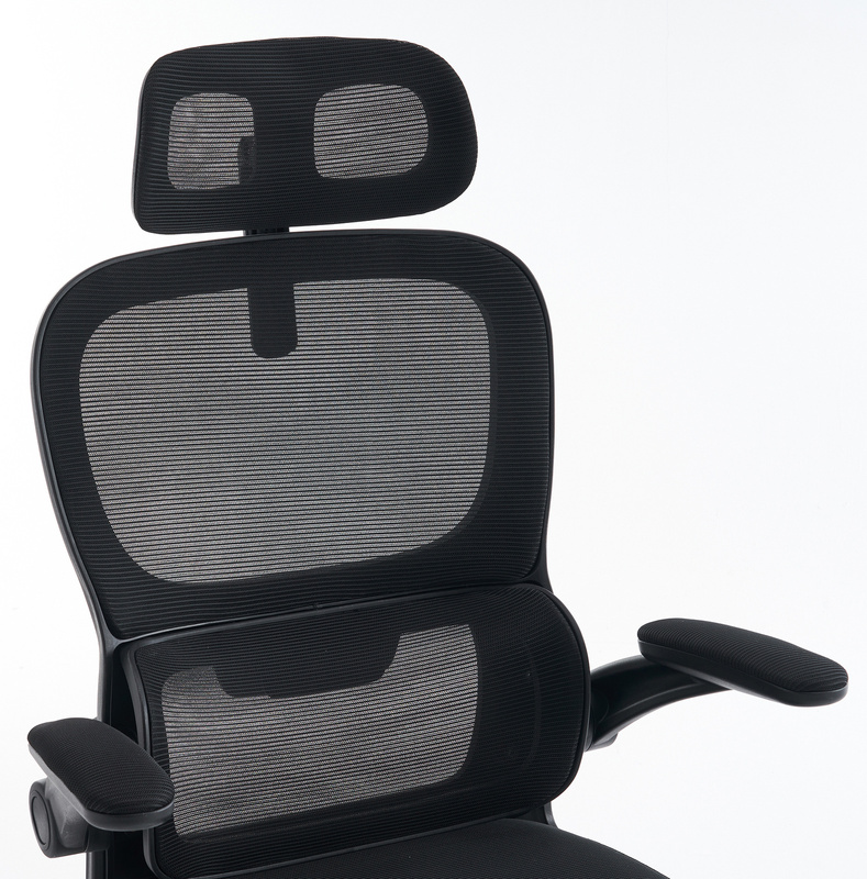 Fotel biurowy ergonomiczny obrotowy siateczkowy bujany krzesło czarny Classic