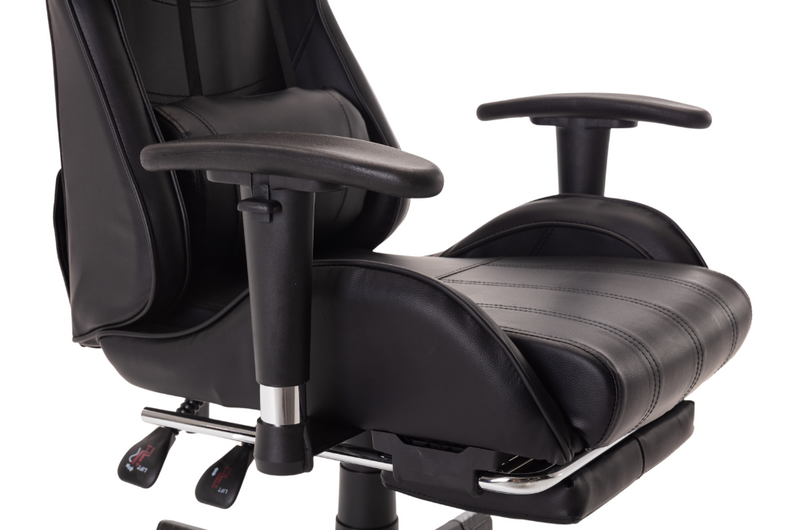 Fotel dla gracza gamingowy ergonomiczny krzesło biurowe z podnóżkiem czarny Corpo