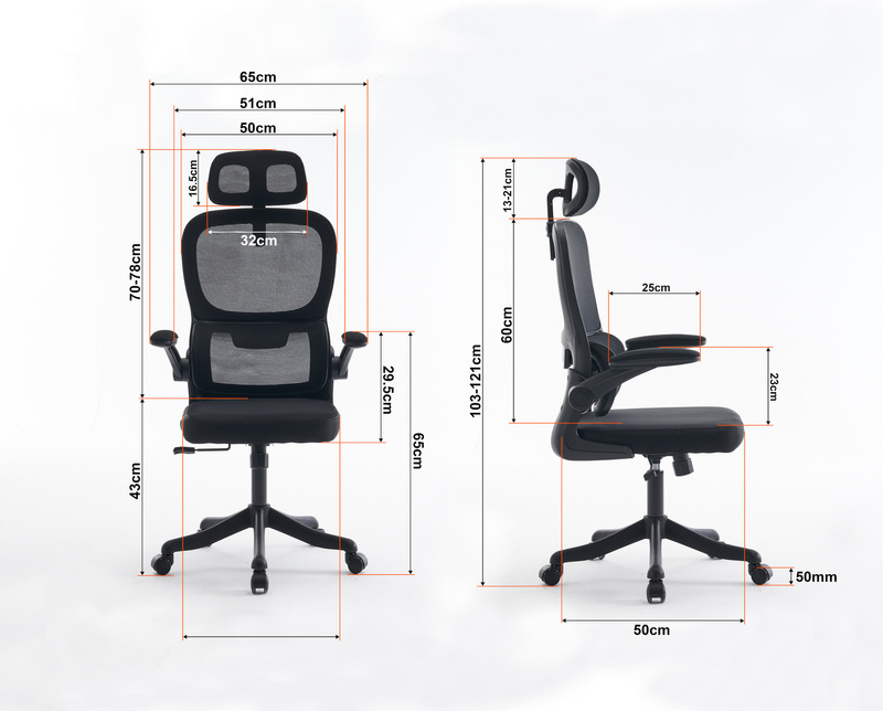 Fotel biurowy ergonomiczny obrotowy siateczkowy bujany krzesło czarny Classic