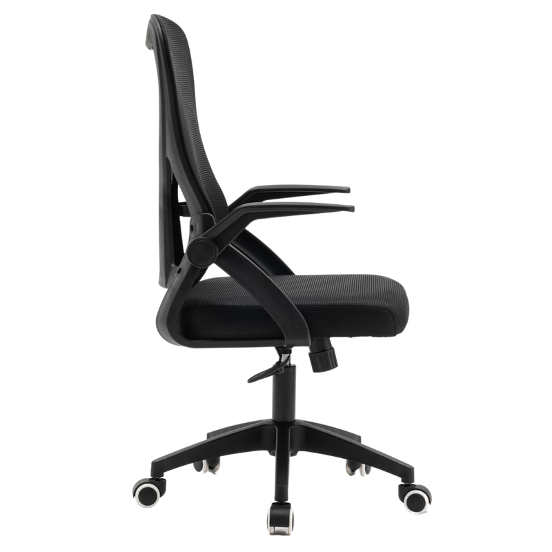 Fotel biurowy ergonomiczny obrotowy siateczkowy bujany krzesło czarny Simple